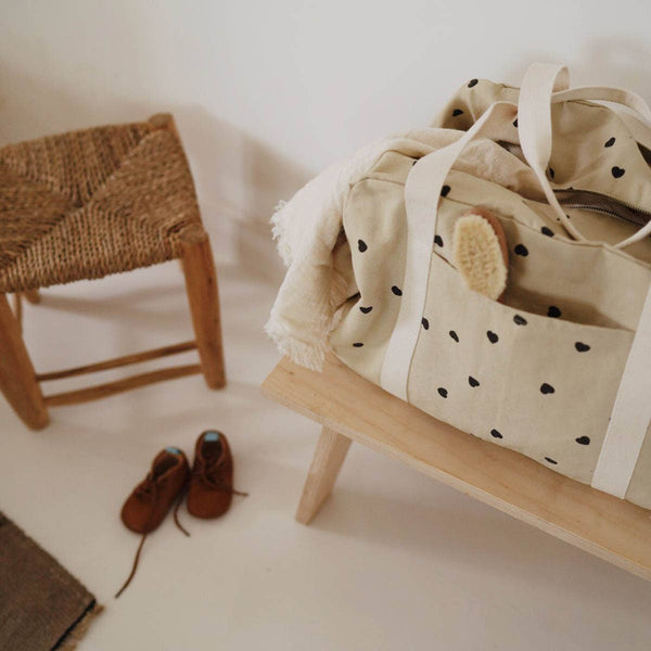 BORSA PER PANNOLINI - BORSA DA WEEKEND RAPHAEL SAND: SABBIA / CUORE / L22*W42*H28