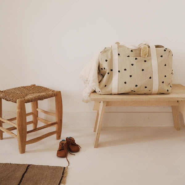 BORSA PER PANNOLINI - BORSA DA WEEKEND RAPHAEL SAND: SABBIA / CUORE / L22*W42*H28