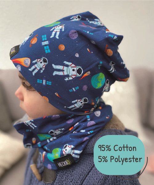 Set berretto e sciarpa per bambini Astronaut reversibile 2-8 anni