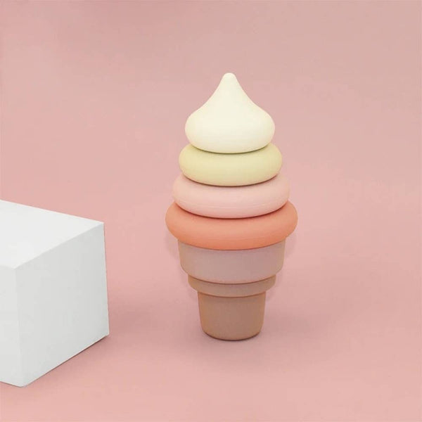 Giocattolo educativo Montessori - Gelato impilabile in silicone: Corallo
