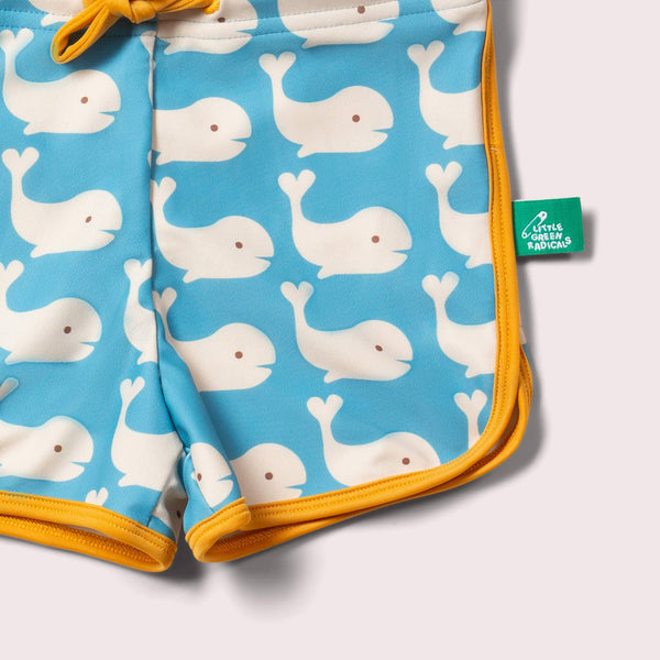 Pantaloncini da bagno riciclati Blue Whales: Balene Azzurre / 5-6 anni