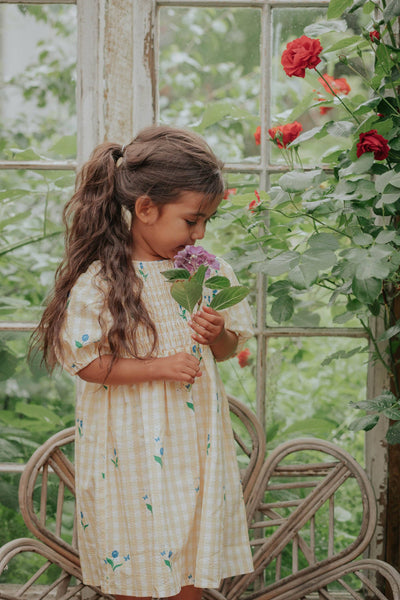 AGNES FLOWER SS DRESS - FIORI AL SOLE AOP: 6Y/116