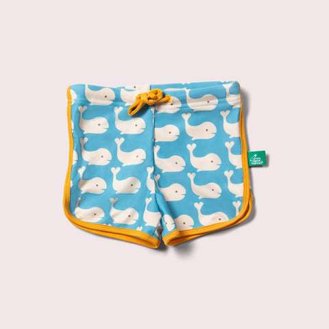 Pantaloncini da bagno riciclati Blue Whales: Balene Azzurre / 4-5y