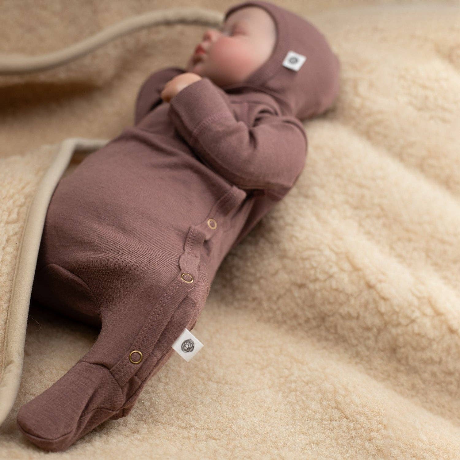 Tuta/body in lana - lana merino - Twilight mauve: 68