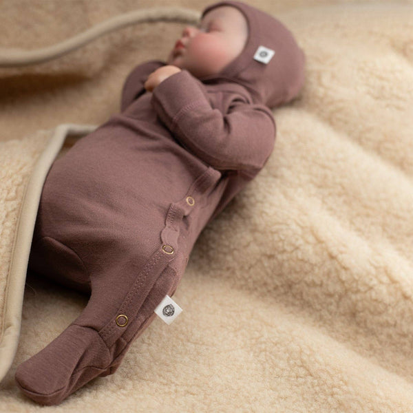 Tuta/body in lana - lana merino - Twilight mauve: 68