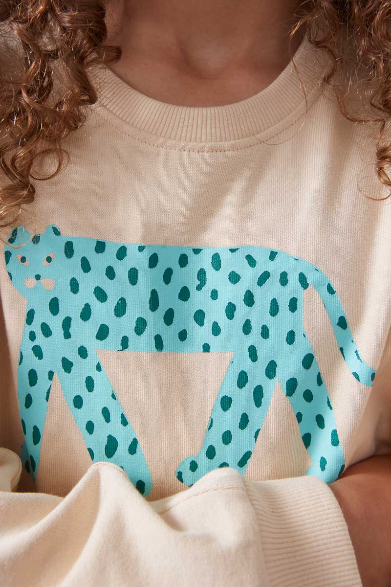 Felpa unisex con stampa giaguaro