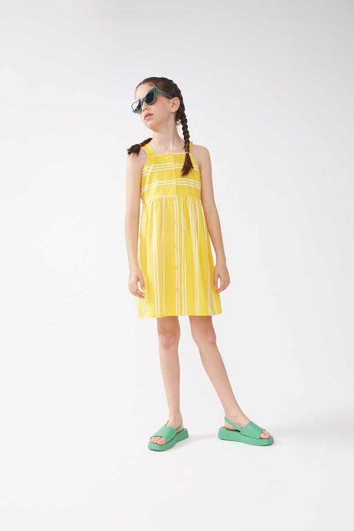 abito a chemisier giallo