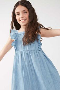 abito blu jeans smanicato