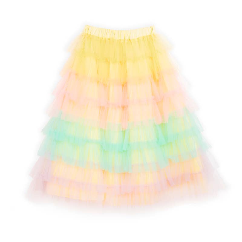 Gonna con volant multicolore