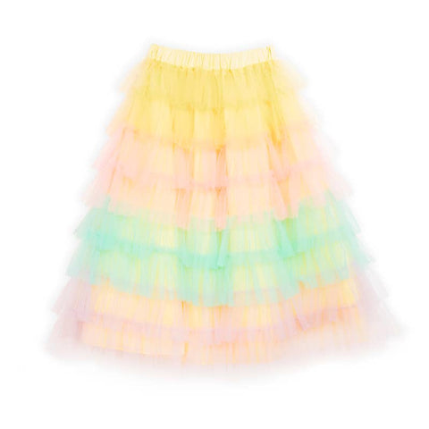 Gonna con volant multicolore