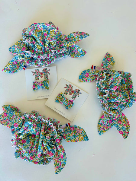 Costume da bagno Liberty rosa Emma e Georgina: Taglia 1 = 3 mesi/ 3 anni