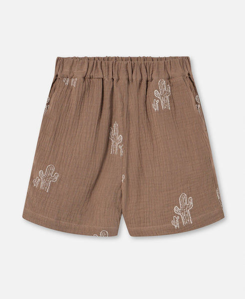 HELLO SHORTS - CORTECCIA DI PINO CACTUS AOP: 4Y/104