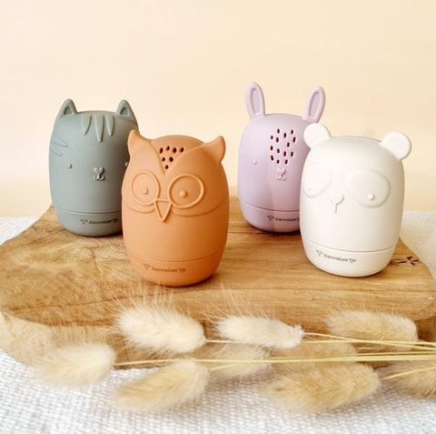 Set di 4 giocattoli da bagno in silicone Earth tones