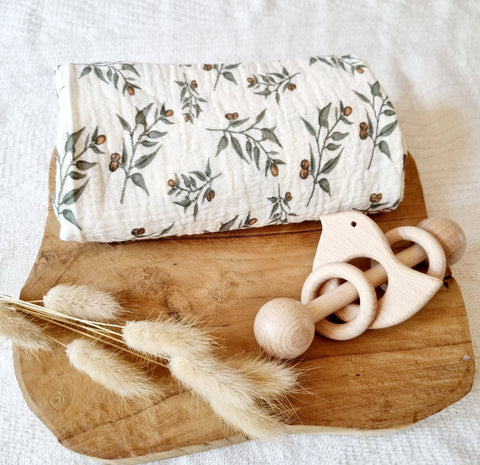 Panno in mussola 60x80cm - Floral Beige
