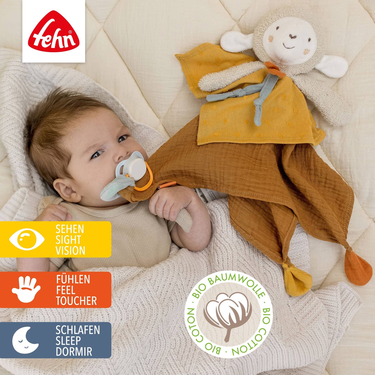 Schmusetuch Schaf Fehnnatur - Ausilio per dormire e panno per coccole