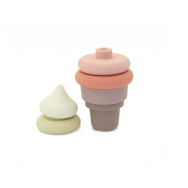 Giocattolo educativo Montessori - Gelato impilabile in silicone: Corallo