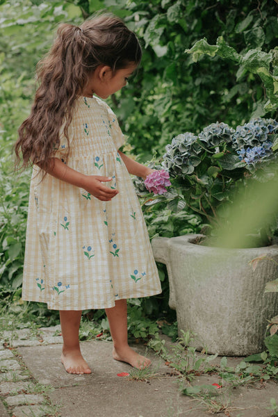 AGNES FLOWER SS DRESS - FIORI AL SOLE AOP: 5Y/110