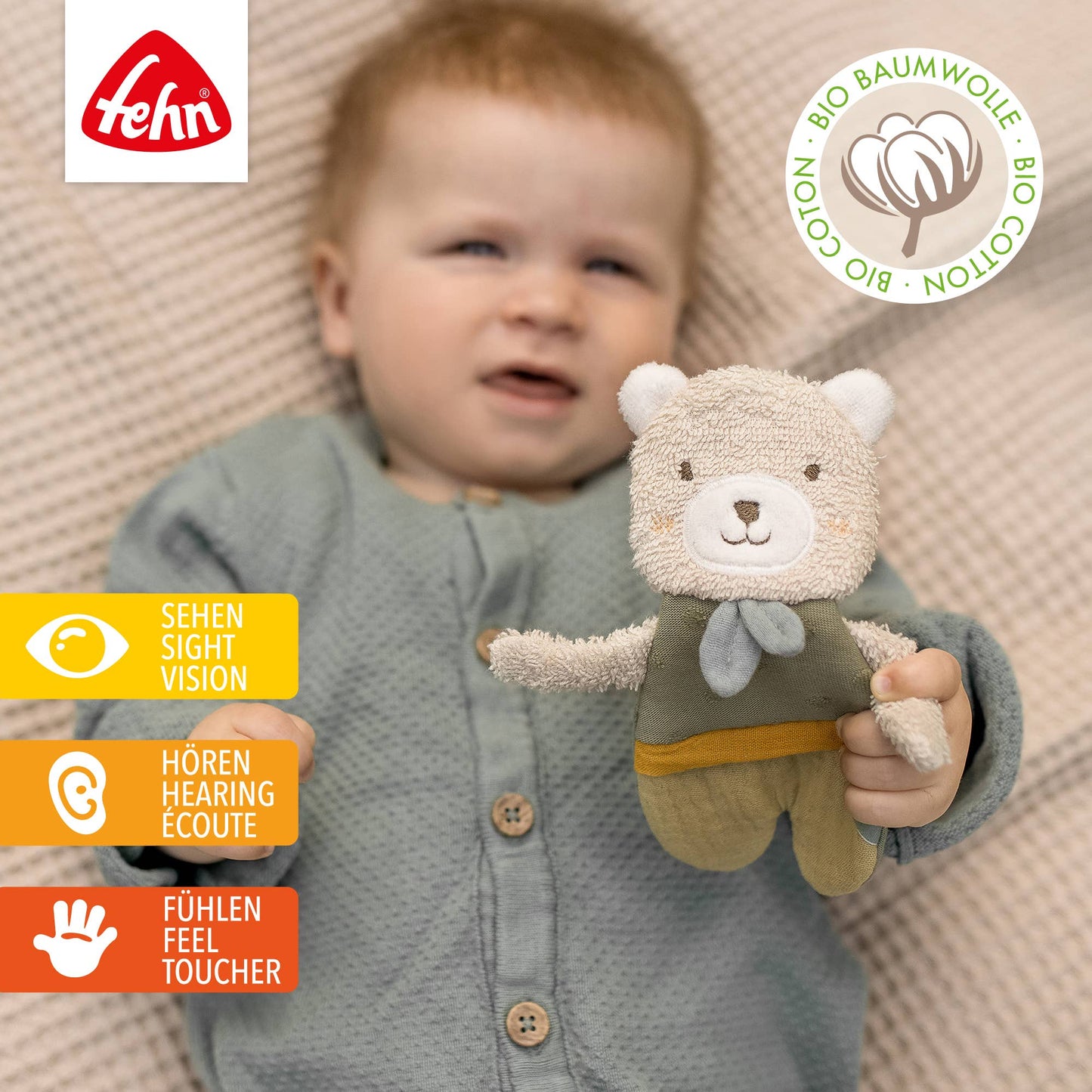 Orso scoppiettante Fehnnatur - giocattolo frusciato