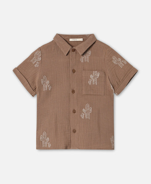 HELLO SS SHIRT - CORTECCIA DI PINO CACTUS AOP: 4Y/104