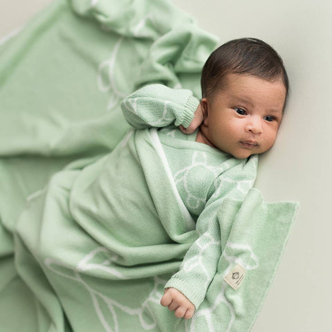 Tartarughe coperta per bambini verde morbido