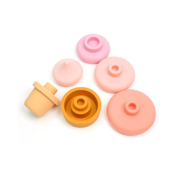 Giocattolo educativo Montessori - Gelato impilabile in silicone: Corallo